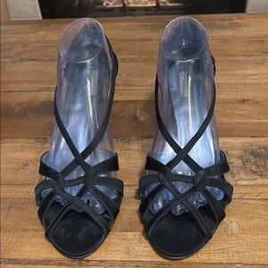 ANTONIO MELANI Black Heels with Intricate Straps